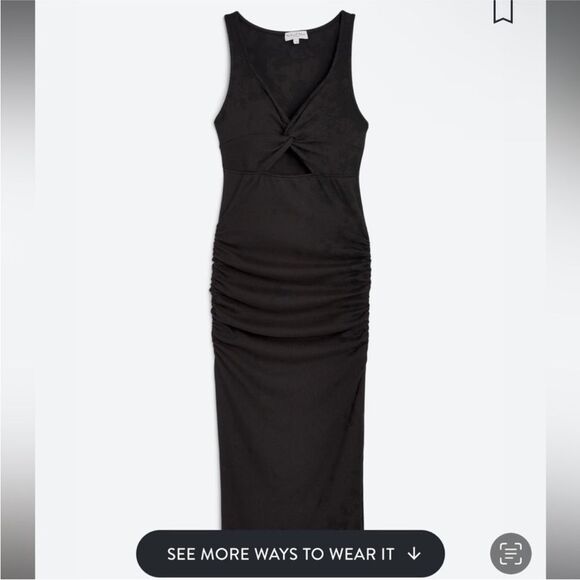 NWT Michael Stars Giulia Dress in Black. Size M Bodycon Summer Tank Dress - Picture 2 of 6